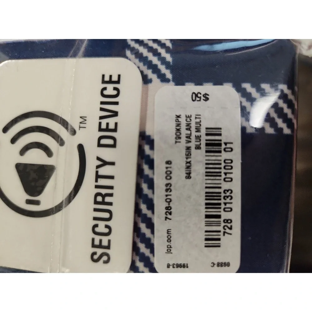 NEW JCPenney Home Collection Plaid Valance Blue Multi 15x84